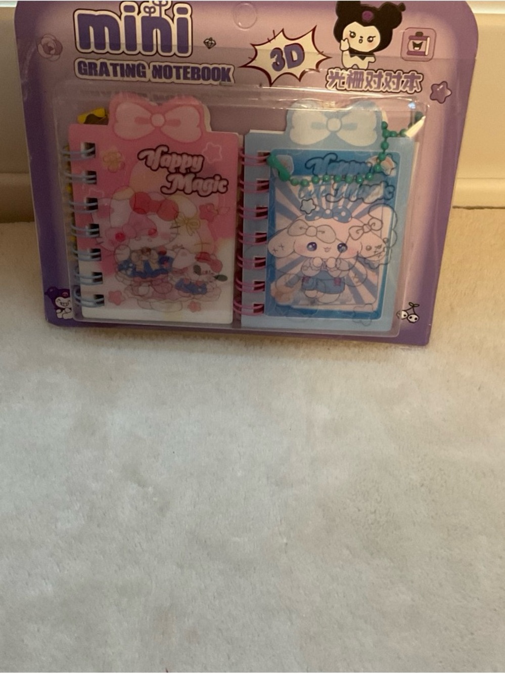 Sanrio Mini Grating Notebook Set - Pink & Blue